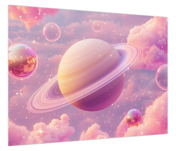 Obraz - Różowa planeta (70x50 cm)