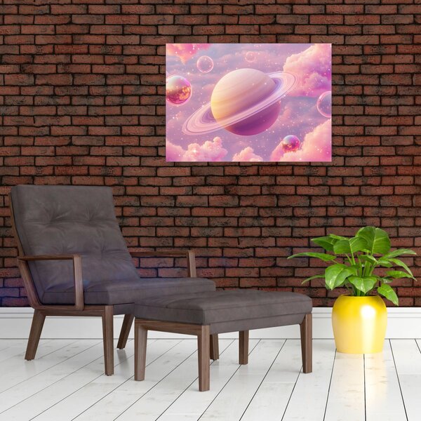Obraz - Różowa planeta (70x50 cm)