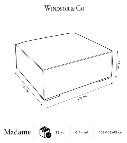 Ciemnoniebieski skórzany podnóżek Madame – Windsor & Co Sofas