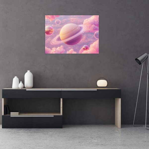 Obraz - Różowa planeta (70x50 cm)