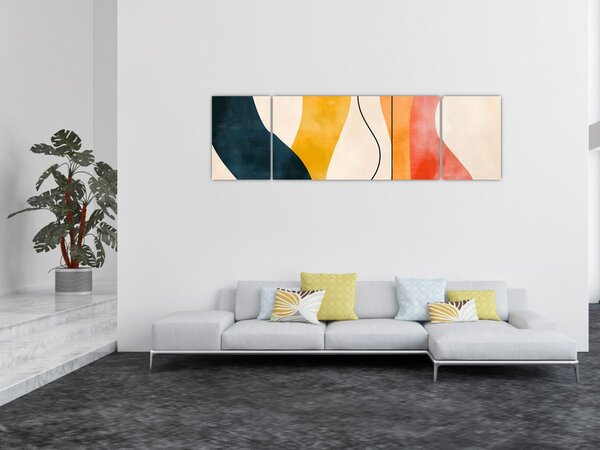 Obraz - Minimalistyczna kolorowa ilustracja II. (170x50 cm)