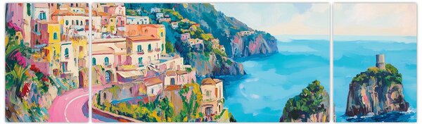 Obraz - Różowa droga przy wybrzeżu (170x50 cm)