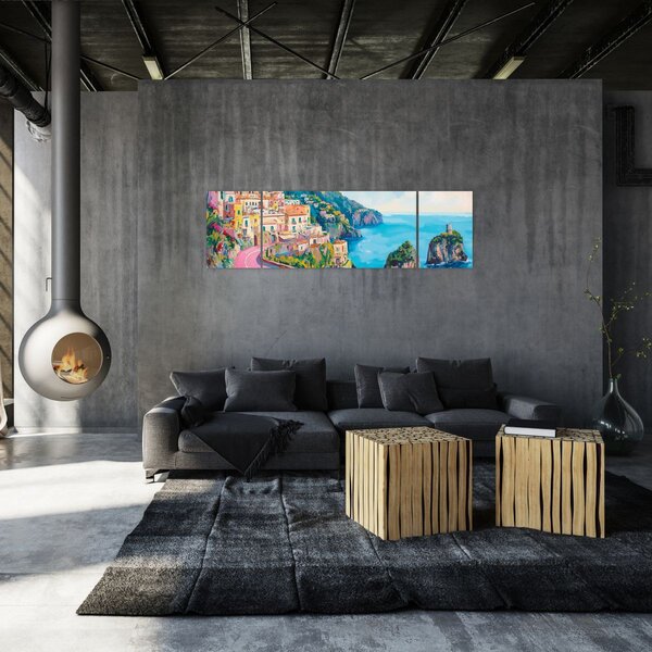 Obraz - Różowa droga przy wybrzeżu (170x50 cm)
