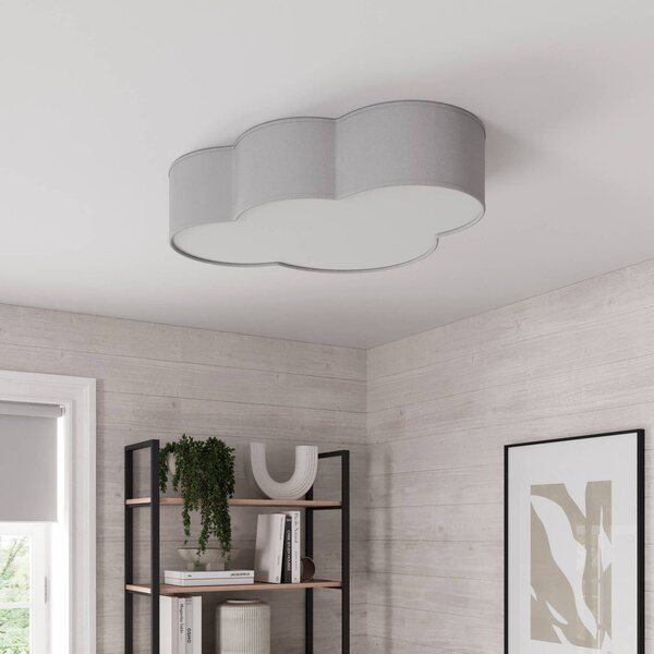 Lampa sufitowa Cloud TK Lighting, możliwość ściemniania, aluminiowy / szary / cynkowy, salon / jadalnia, tkanina / materiał / jedwab, młodzieżowy