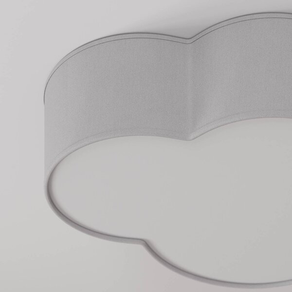 Lampa sufitowa Cloud TK Lighting, możliwość ściemniania, aluminiowy / szary / cynkowy, salon / jadalnia, tkanina / materiał / jedwab, młodzieżowy