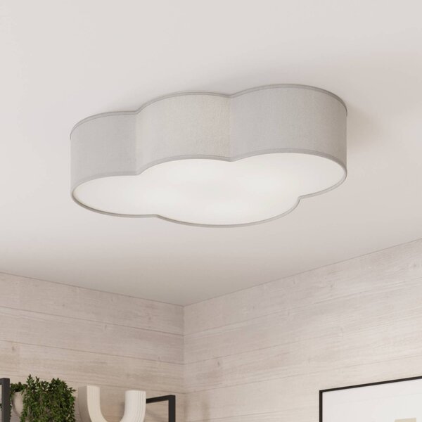 Lampa sufitowa Cloud TK Lighting, możliwość ściemniania, aluminiowy / szary / cynkowy, salon / jadalnia, tkanina / materiał / jedwab, młodzieżowy