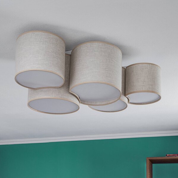 Lampa sufitowa Mona Nature TK Lighting, możliwość ściemniania, salon / jadalnia, tkanina / materiał / jedwab, nowoczesny