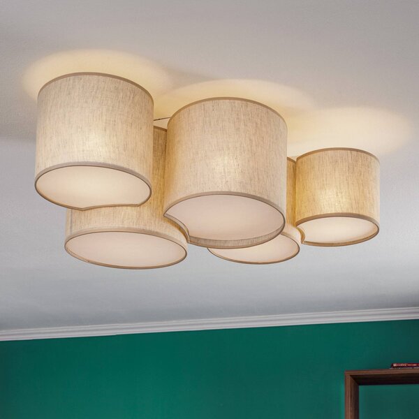 Lampa sufitowa Mona Nature TK Lighting, możliwość ściemniania, salon / jadalnia, tkanina / materiał / jedwab, nowoczesny