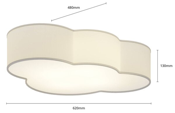 Lampa sufitowa Cloud TK Lighting, możliwość ściemniania, aluminiowy / szary / cynkowy, salon / jadalnia, tkanina / materiał / jedwab, młodzieżowy