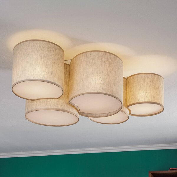 Lampa sufitowa Mona Nature TK Lighting, możliwość ściemniania, salon / jadalnia, tkanina / materiał / jedwab, nowoczesny