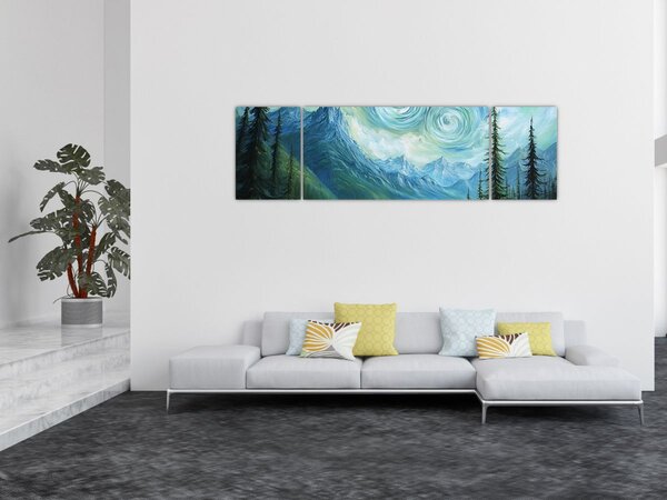Obraz - Krajobraz z nutą Van Gogha (170x50 cm)