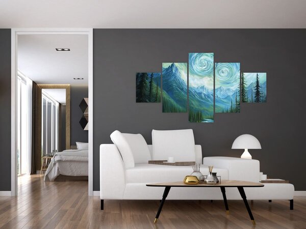 Obraz - Krajobraz z nutą Van Gogha (125x70 cm)