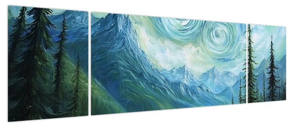 Obraz - Krajobraz z nutą Van Gogha (170x50 cm)