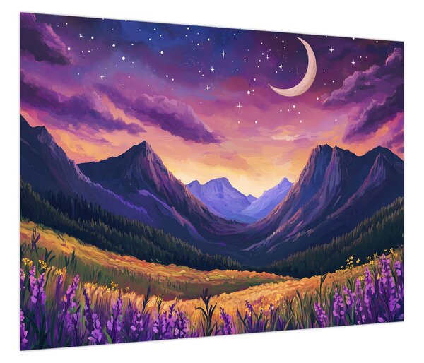 Obraz - Fioletowy krajobraz (70x50 cm)