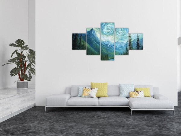 Obraz - Krajobraz z nutą Van Gogha (125x70 cm)