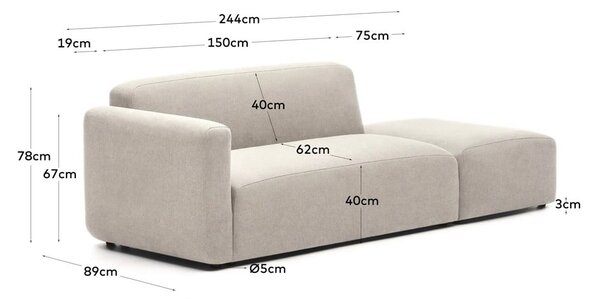 Beżowa sofa 244 cm Neom – Kave Home