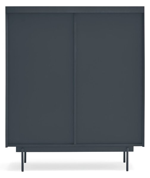 Antracytowo-naturalna wysoka komoda w dekorze dębu 100x120 cm Otto – Teulat