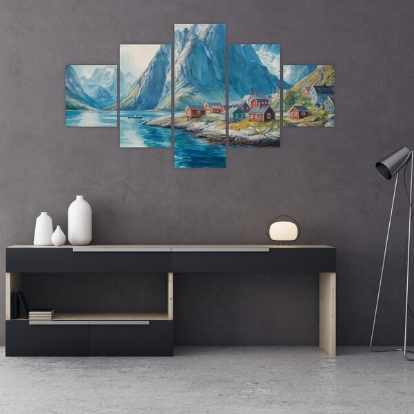 Obraz - Norweskie miasteczko (125x70 cm)