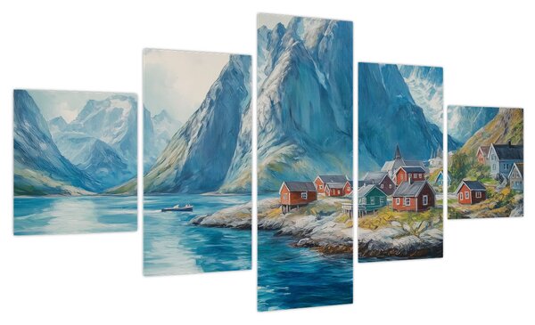 Obraz - Norweskie miasteczko (125x70 cm)