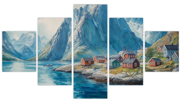 Obraz - Norweskie miasteczko (125x70 cm)