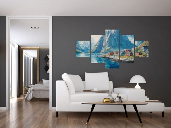 Obraz - Norweskie miasteczko (125x70 cm)
