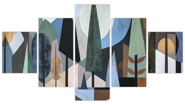 Obraz - Naturalna geometria abstrakcyjna II. (125x70 cm)