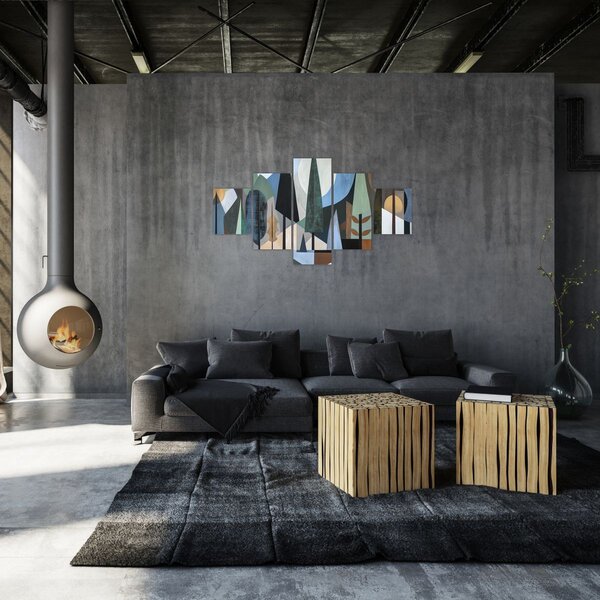Obraz - Naturalna geometria abstrakcyjna II. (125x70 cm)