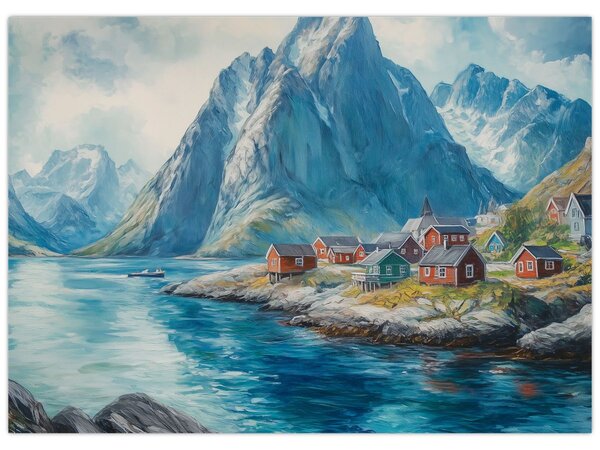 Obraz - Norweskie miasteczko (70x50 cm)