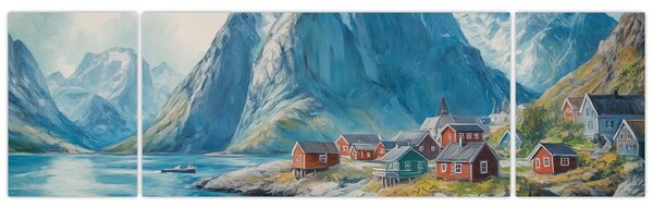 Obraz - Norweskie miasteczko (170x50 cm)