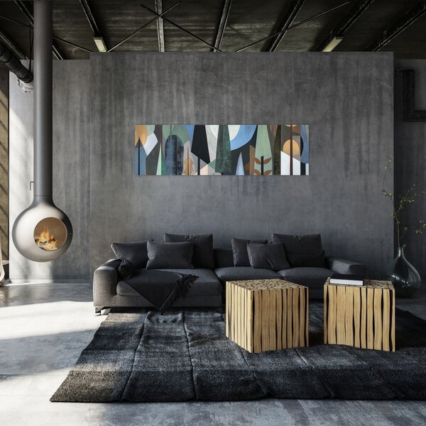 Obraz - Naturalna geometria abstrakcyjna II. (170x50 cm)