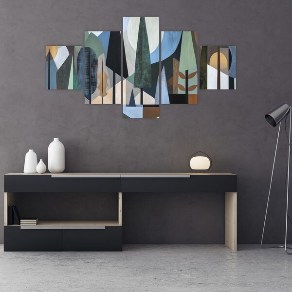 Obraz - Naturalna geometria abstrakcyjna II. (125x70 cm)