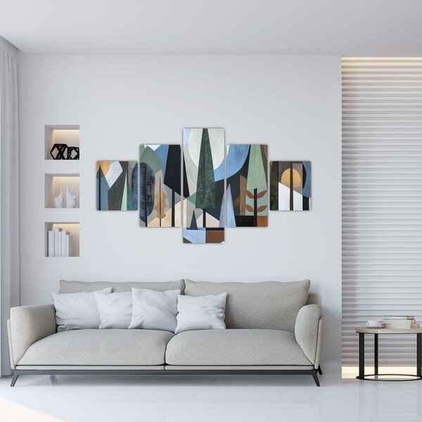 Obraz - Naturalna geometria abstrakcyjna II. (125x70 cm)