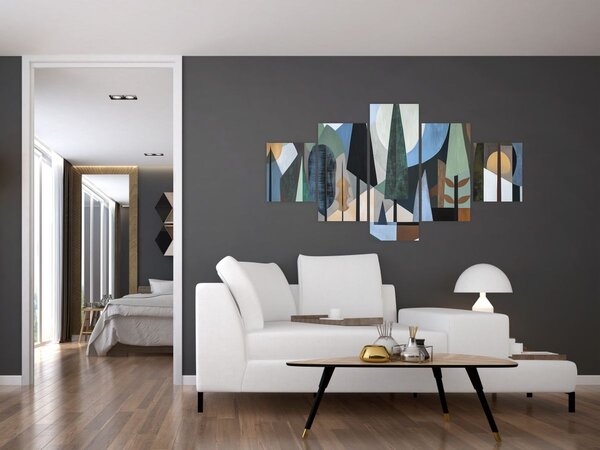 Obraz - Naturalna geometria abstrakcyjna II. (125x70 cm)