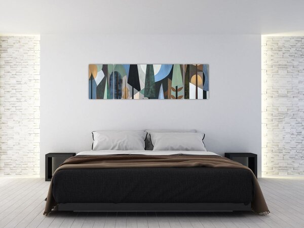 Obraz - Naturalna geometria abstrakcyjna II. (170x50 cm)