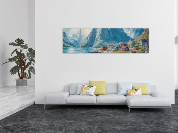 Obraz - Norweskie miasteczko (170x50 cm)