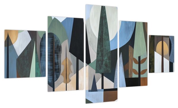 Obraz - Naturalna geometria abstrakcyjna II. (125x70 cm)