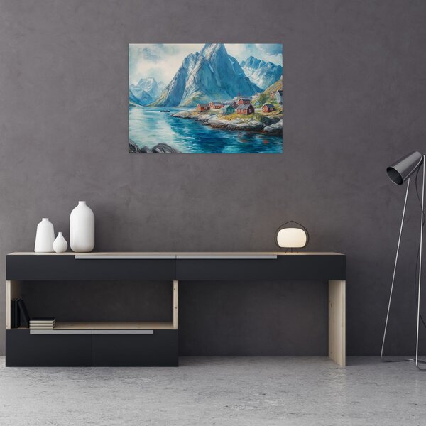 Obraz - Norweskie miasteczko (70x50 cm)