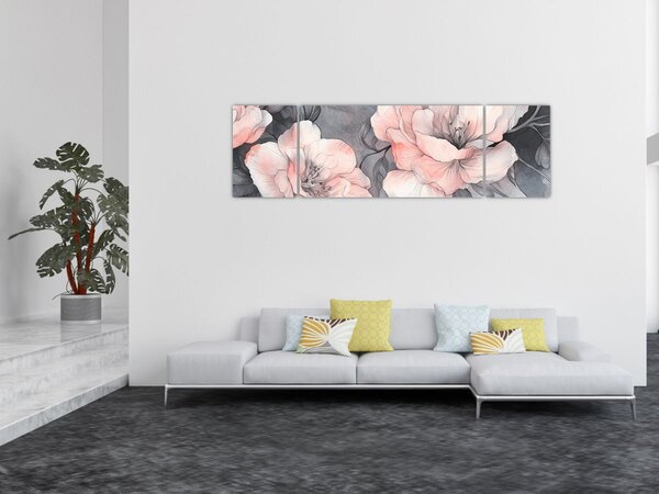 Obraz - Szkic kwiatów (170x50 cm)