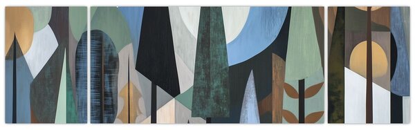 Obraz - Naturalna geometria abstrakcyjna II. (170x50 cm)
