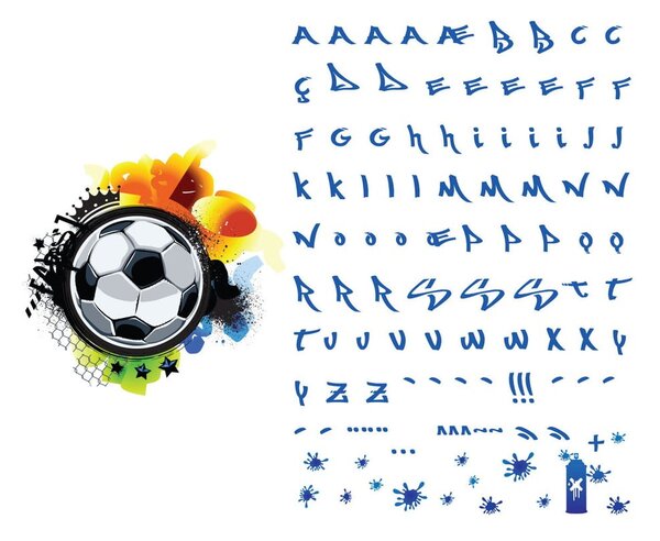 Naklejka ścienna z imieniem Ambiance Football Graffitti