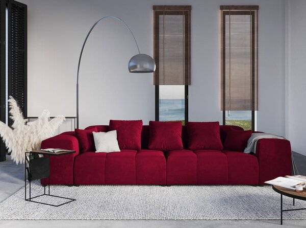 Czerwony moduł aksamitnej sofy Rome Velvet – Cosmopolitan Design