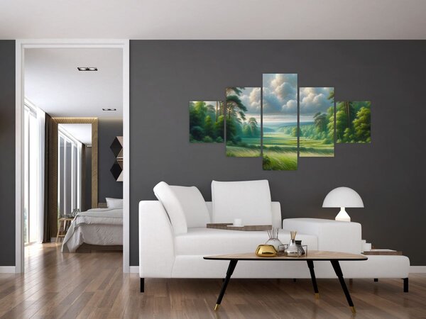 Obraz - Zielony krajobraz (125x70 cm)