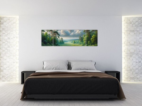 Obraz - Zielony krajobraz (170x50 cm)