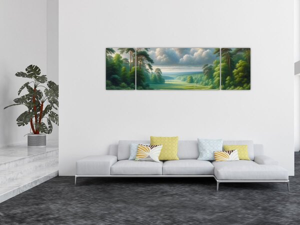Obraz - Zielony krajobraz (170x50 cm)
