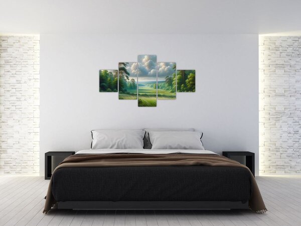 Obraz - Zielony krajobraz (125x70 cm)