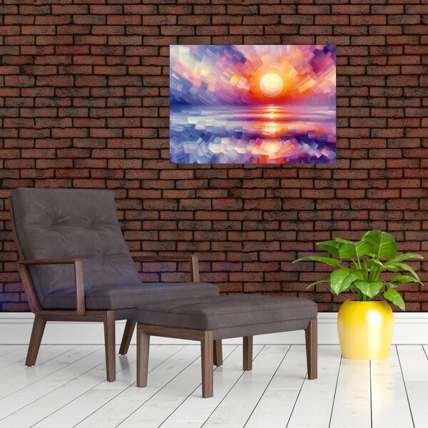 Obraz - Kolorowy artystyczny zachód słońca (70x50 cm)