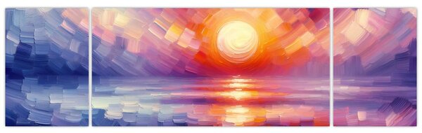 Obraz - Kolorowy artystyczny zachód słońca (170x50 cm)