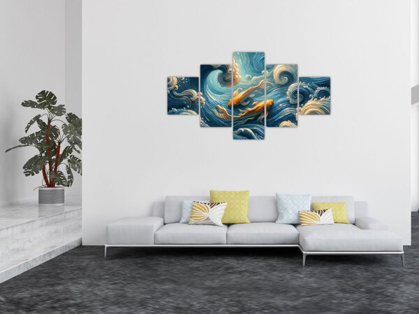 Obraz - Złote rybki (125x70 cm)