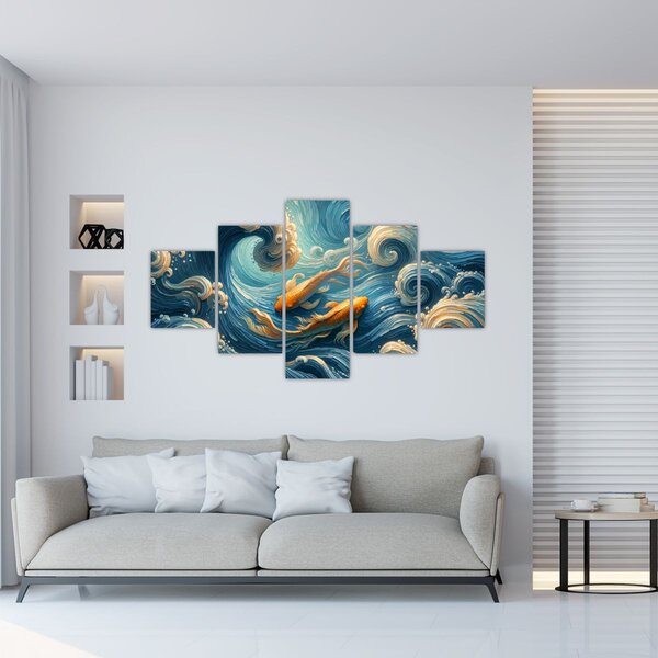 Obraz - Złote rybki (125x70 cm)