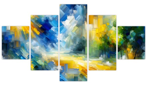 Obraz - Abstrakcyjny słoneczny dzień (125x70 cm)